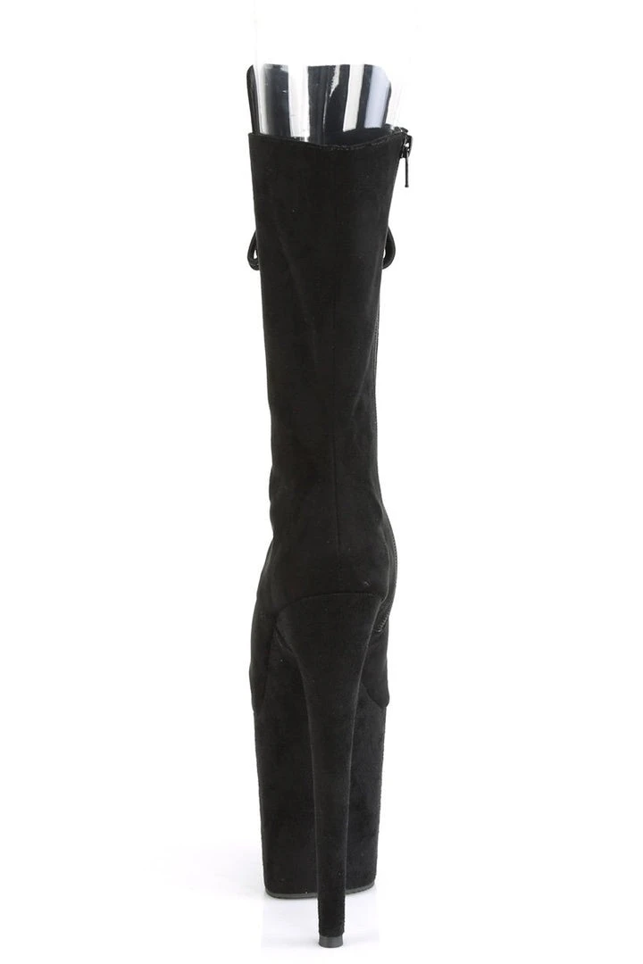 Best Pirce ๐ Pleaser USA Flamingo-1051FS Faux Suede 8inch Peep Toe Pleaser Boots - Black Shoes โค๏ธ 4 Pleaser USA Flamingo-1051FS Faux Suede 8inch Peep Toe Pleaser Boots - Black Shoes