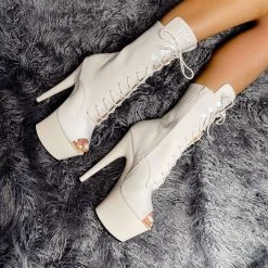 Outlet ⌛ Hella 🧨 Heels LipKit Open Toe 7inch 🥰 Boots - No Angel Shoes ✔️ 7 Hella Heels LipKit Open Toe 7inch Boots - No Angel Shoes