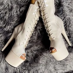 Hella Heels LipKit Open Toe 7inch Boots - No Angel Shoes