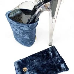 Lunalae Shoe Covers - Gunmetal Crushed Velvet