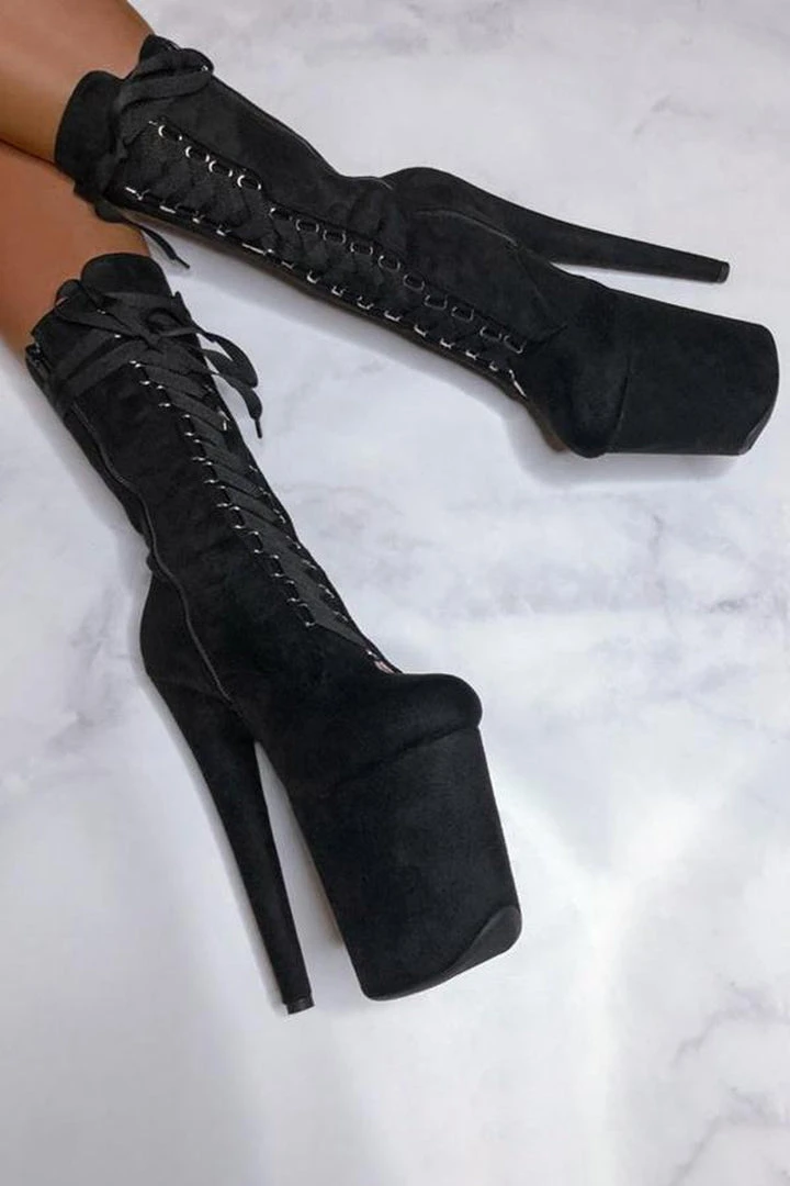 Brand new ✨ Hella ❤️ Heels High BabyDoll 8inch 🥰 Boots - Black Back In Stock ✔️ 1 Hella Heels High BabyDoll 8inch Boots - Black Back In Stock
