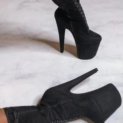 Hella Heels High BabyDoll 8inch Boots - Black Back In Stock