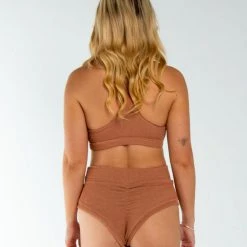 Best Sale ๐ New In AMBR Designs Waffle High Waist Shorts - Sand โค๏ธ 6 New In AMBR Designs Waffle High Waist Shorts - Sand