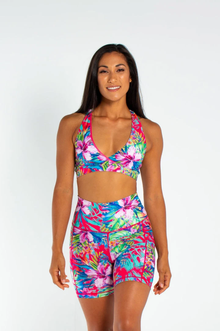 Best Sale ⌛ New In AMBR Designs Eco Biker Shorts - Aloha ✔️ 1 New In AMBR Designs Eco Biker Shorts - Aloha