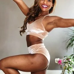 REV ACTIV Gap Top - Blush Velvet All Pole Wear