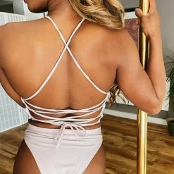 Exo Wear Lurex High Waist Shorts - Ice Pink