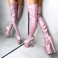 Deals ⭐ Hella Heels The Glitterati Thigh High 8inch Boots - Sugarbaby 🥰 13 Hella Heels The Glitterati Thigh High 8inch Boots - Sugarbaby