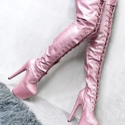 Deals ⭐ Hella Heels The Glitterati Thigh High 8inch Boots - Sugarbaby 🥰 9 Hella Heels The Glitterati Thigh High 8inch Boots - Sugarbaby