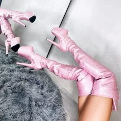 Deals ⭐ Hella Heels The Glitterati Thigh High 8inch Boots - Sugarbaby 🥰 10 Hella Heels The Glitterati Thigh High 8inch Boots - Sugarbaby