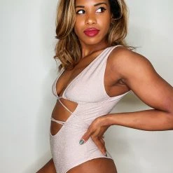 All Pole Wear Exo Wear Lurex Bodysuit - Ice Pink