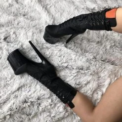 Hella Heels Black Denim Boots - 8inch