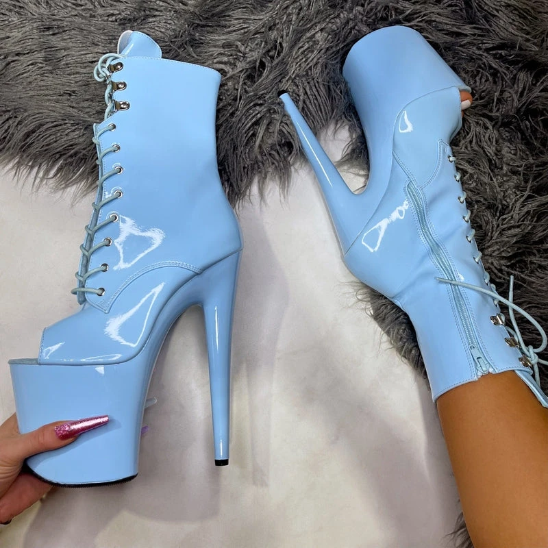 Best deal 😍 Hella Heels LipKit Open Toe 8inch Boots - Sky High Shoes 💯 3 Hella Heels LipKit Open Toe 8inch Boots - Sky High Shoes