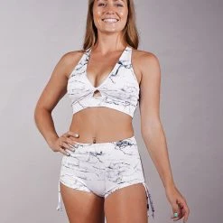 All Pole Wear Off The Pole Keyhole Sports Bra - White Marble