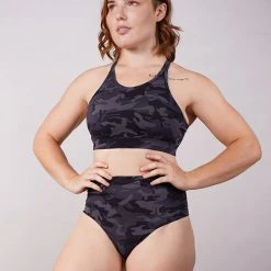 Off The Pole Lifestyle Sports Bra - Black Camouflage