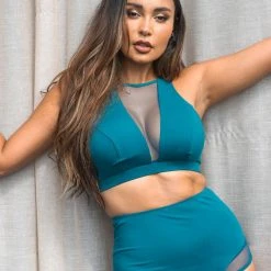 Lunalae Midnight High Waisted Bottoms - Recycled Teal All Pole Wear