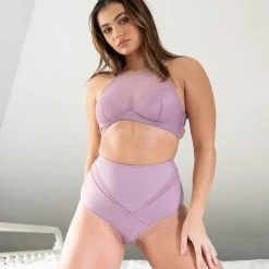 Lunalae Ella Mesh Top - Recycled Mauve