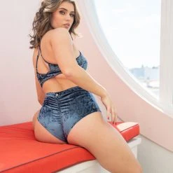 Discount 👏 All Pole Wear Lunalae Delphine Top - Gunmetal Velvet ✨ 19 All Pole Wear Lunalae Delphine Top - Gunmetal Velvet