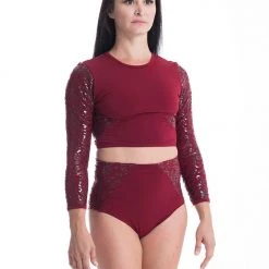 Paradise Chick Superhero Series Ultra Grip Crop Top - Cherry Leopard All Pole Wear