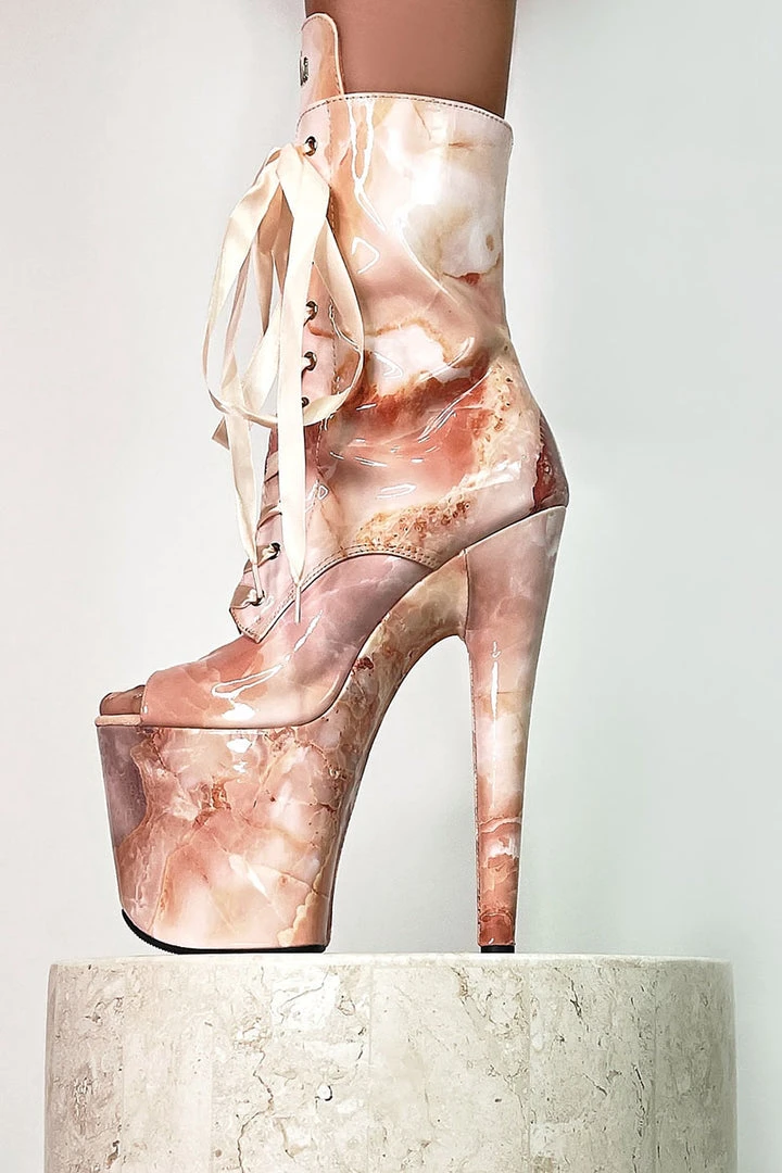 Shoes Hella Heels Renaissance Open Toe 8inch Boots - Mercy