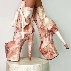 Shoes Hella Heels Renaissance Open Toe 8inch Boots - Mercy