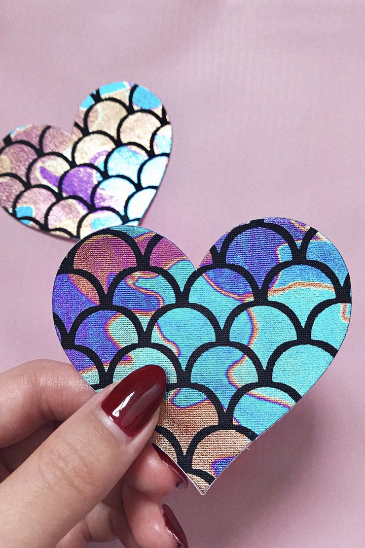Brand new ๐ Naughty Thoughts Heart Pasties (5 Pairs) - Mermaid ๐ 1 Naughty Thoughts Heart Pasties (5 Pairs) - Mermaid