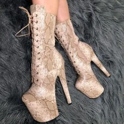 Cheap ๐ฅฐ Shoes Hella Heels Milksnake ๐ฏ Boots - 7inch โจ 9 Shoes Hella Heels Milksnake Boots - 7inch