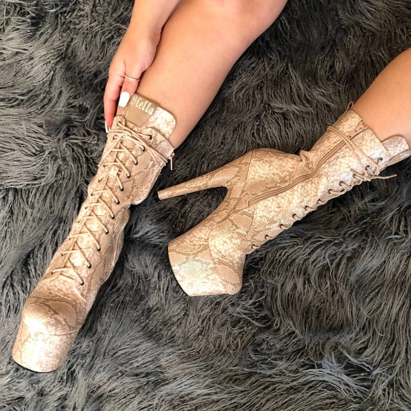 Cheap ๐ฅฐ Shoes Hella Heels Milksnake ๐ฏ Boots - 7inch โจ 3 Shoes Hella Heels Milksnake Boots - 7inch