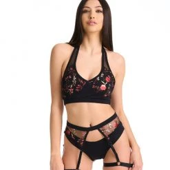 Best Pirce 😀 Bandurska Miruna Suspender Accessory - Floral Black New In ❤️ 6 Bandurska Miruna Suspender Accessory - Floral Black New In