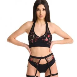 Bandurska Miruna Suspender Accessory - Floral Black New In