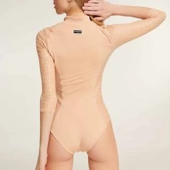 Paradise Chick Superhero Series Ultra Grip Bodysuit - Beige Leopard