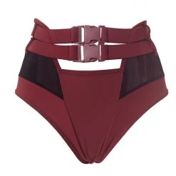 Promo ❤️ Hamade Activewear High Waisted Buckle Bottoms - Brick Red 🌟 8 Hamade Activewear High Waisted Buckle Bottoms - Brick Red