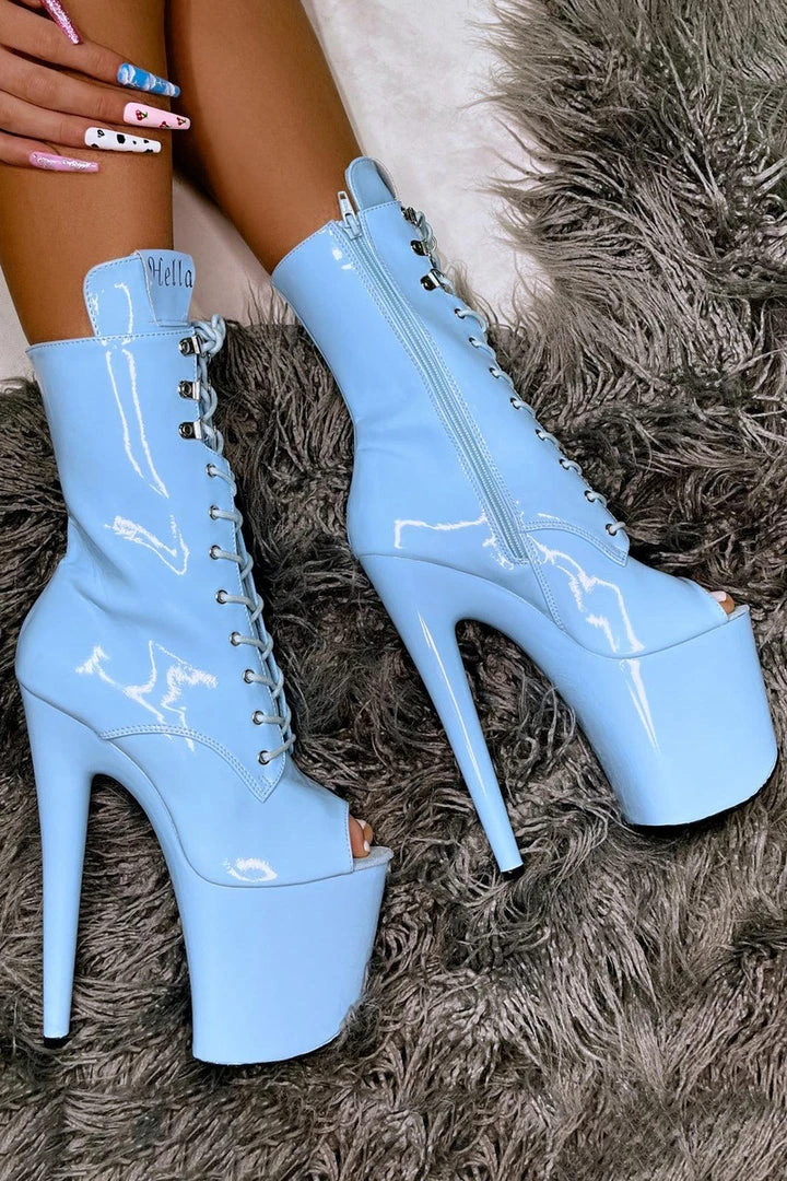 Best deal 😍 Hella Heels LipKit Open Toe 8inch Boots - Sky High Shoes 💯 2 Hella Heels LipKit Open Toe 8inch Boots - Sky High Shoes