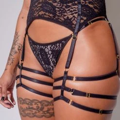 Accessories Sorte Temptation Garter Belt - Black Lace
