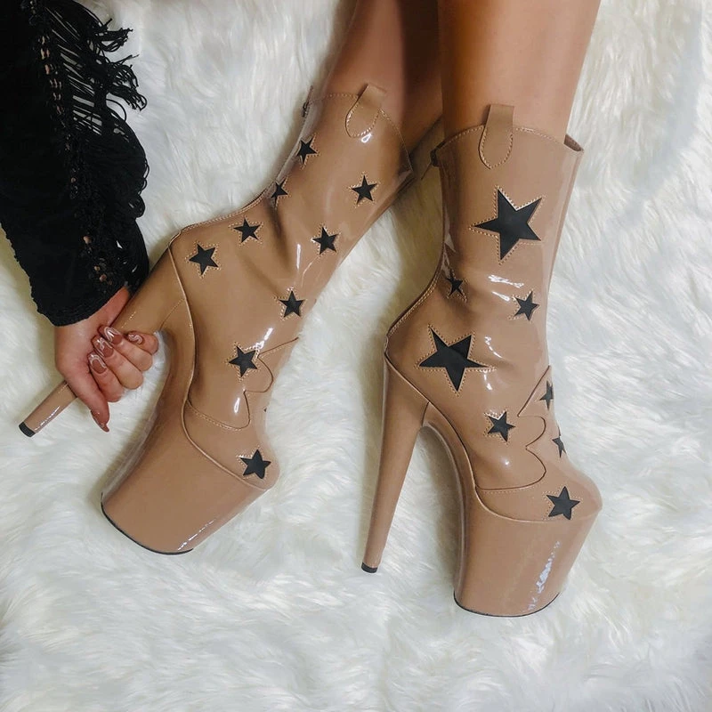 Brand new ๐ Hella Heels Save A Horse 8inch Boots - Tan Shoes ๐ 5 Hella Heels Save A Horse 8inch Boots - Tan Shoes