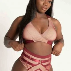 Tatiana Activewear Yuki Top - Burgundy Mesh New In