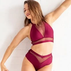 Tatiana Activewear Lucia Shorts - Burgundy All Pole Wear