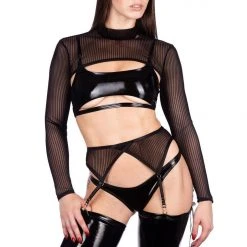 Naughty Thoughts XXX Rated See Through Garter Belt - Black