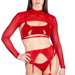 Naughty Thoughts XXX Rated See Through Garter Belt - Red