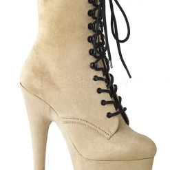 Pleaser USA Adore-1020FS Faux Suede 7Inch Pleaser Boots - Beige