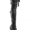 Pleaser USA Adore-3028 7inch Thigh High Pleaser Boots - Matte Black