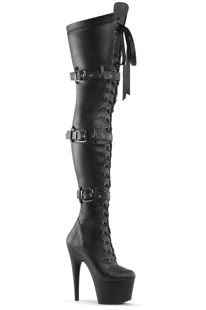 New ๐ฏ Pleaser USA Adore-3028 7inch Thigh High Pleaser Boots - Matte Black ๐ 1 Pleaser USA Adore-3028 7inch Thigh High Pleaser Boots - Matte Black