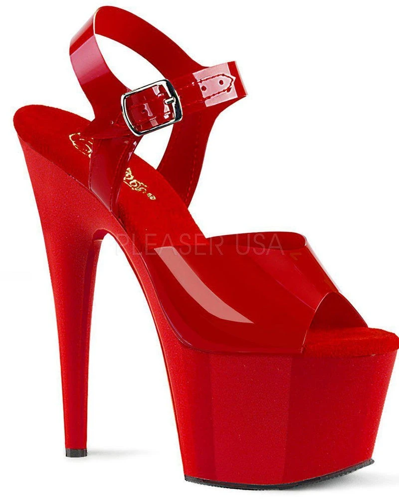 Buy ๐ Shoes Pleaser USA Adore-708N 7inch Jelly-Like Pleasers - Red โ 1 Shoes Pleaser USA Adore-708N 7inch Jelly-Like Pleasers - Red