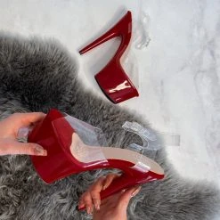 Back In Stock Hella Heels Classic Gloss 7inch Stilettos - Chilli