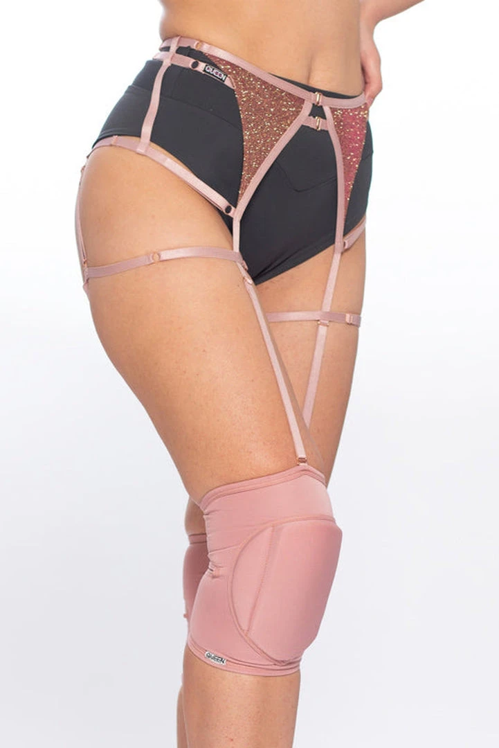 Best deal 🧨 Queen Accessories Queen Kneepads - Dusty Rose Plus Size Pole Wear ❤️ 3 Queen Accessories Queen Kneepads - Dusty Rose Plus Size Pole Wear