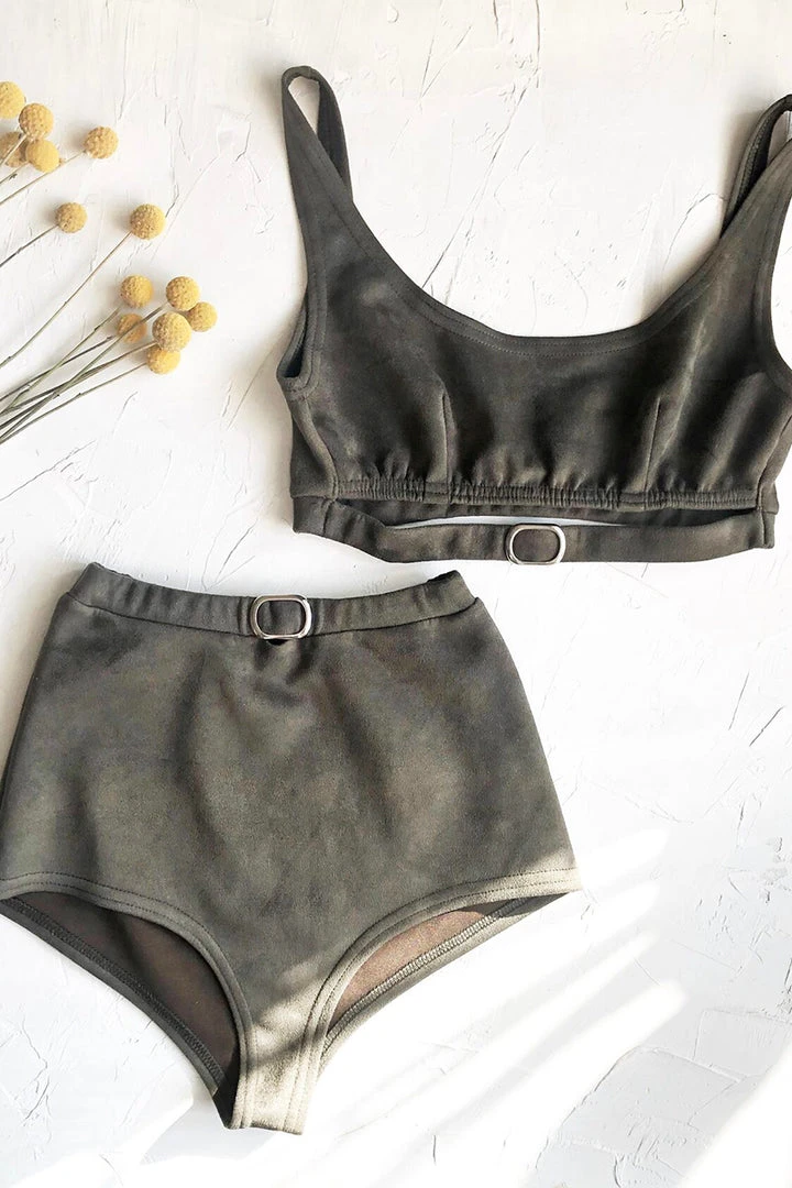 Coupon 😉 Back In Stock Exo Wear High Waist Buckle Shorts - Khaki 🌟 2 Back In Stock Exo Wear High Waist Buckle Shorts - Khaki