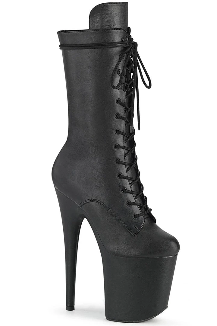 Outlet ⌛ Pleaser USA Flamingo-1050WR 8inch Pleaser Boots - Matte Black 🎁 1 Pleaser USA Flamingo-1050WR 8inch Pleaser Boots - Matte Black