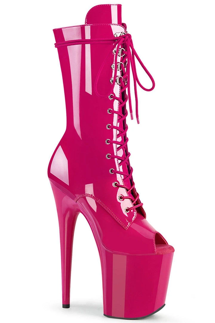 Top 10 ๐ Shoes Pleaser USA Flamingo-1051 8inch Peep Toe Pleaser Boots - Patent Hot Pink ๐ 1 Shoes Pleaser USA Flamingo-1051 8inch Peep Toe Pleaser Boots - Patent Hot Pink