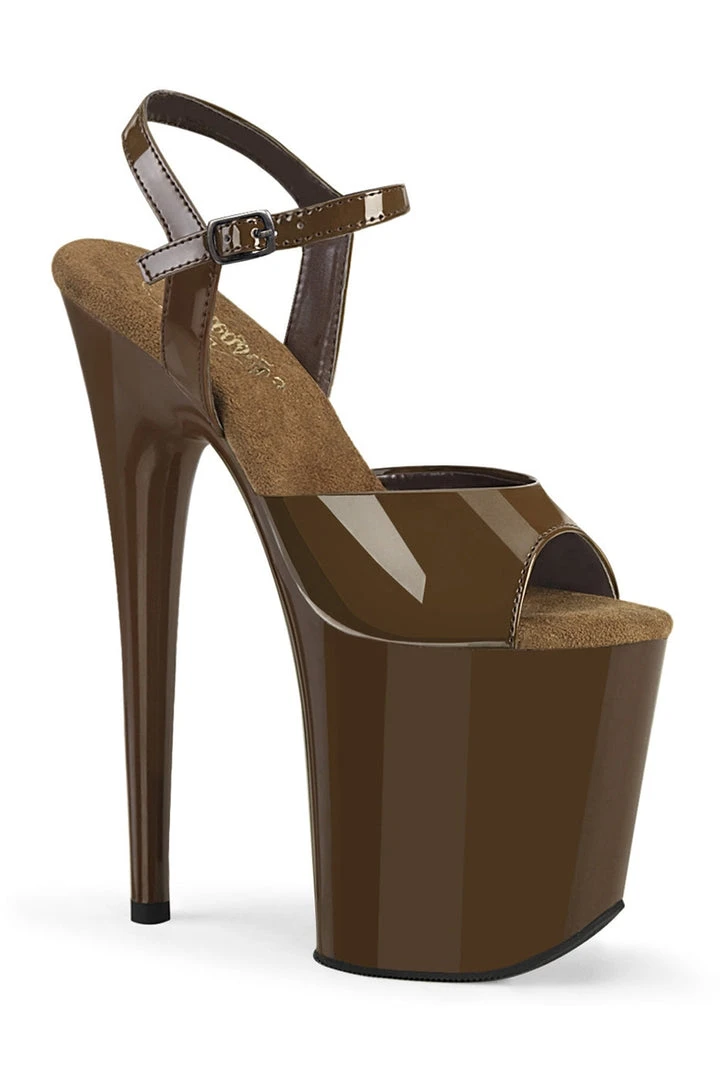 Discount ✨ Pleaser USA Flamingo-809 8inch Pleasers - Patent Mocha New In ✔️ 1 Pleaser USA Flamingo-809 8inch Pleasers - Patent Mocha New In