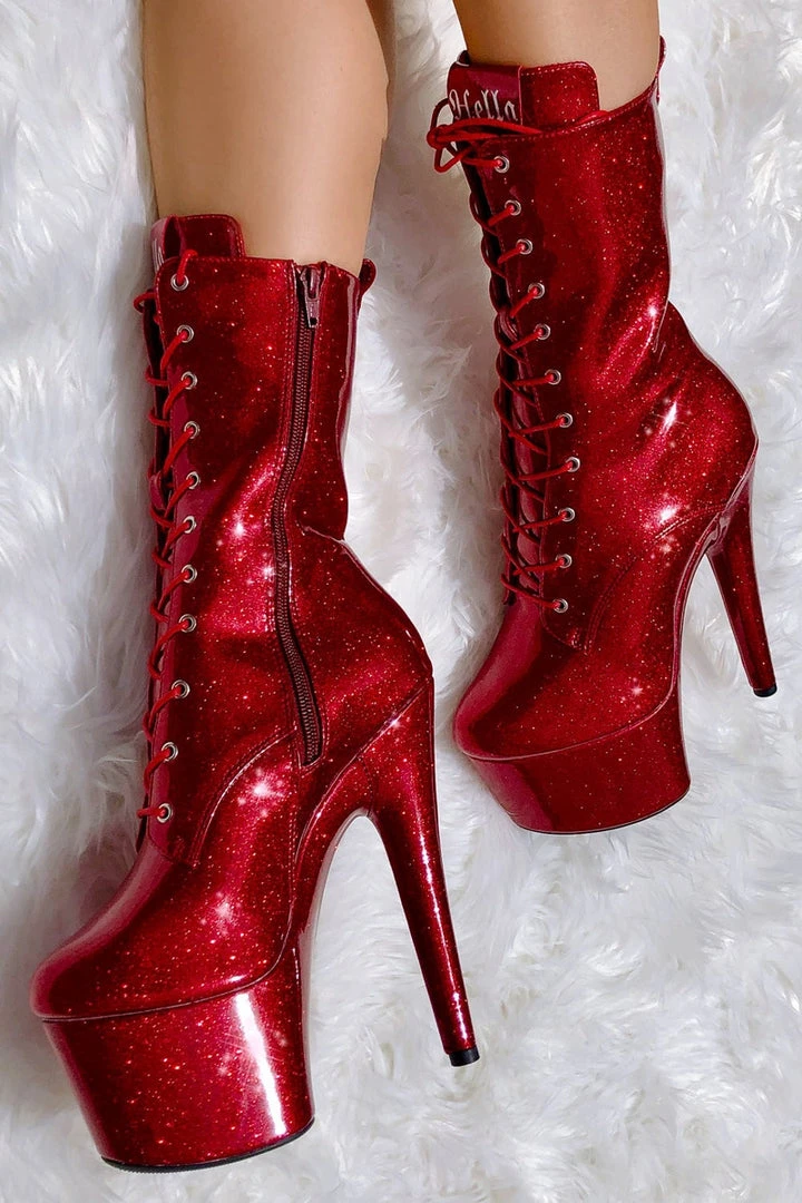 Best Sale ❤️ Hella ⭐ Heels The Glitterati 7inch Boots - Kansass 🎉 3 Hella Heels The Glitterati 7inch Boots - Kansass