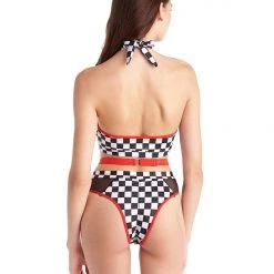 Hamade Activewear Halter Neck Top - Checkered Print All Pole Wear
